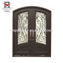 Puerta de estilo europeo puerta de hierro forjado parrilla ventana diseños